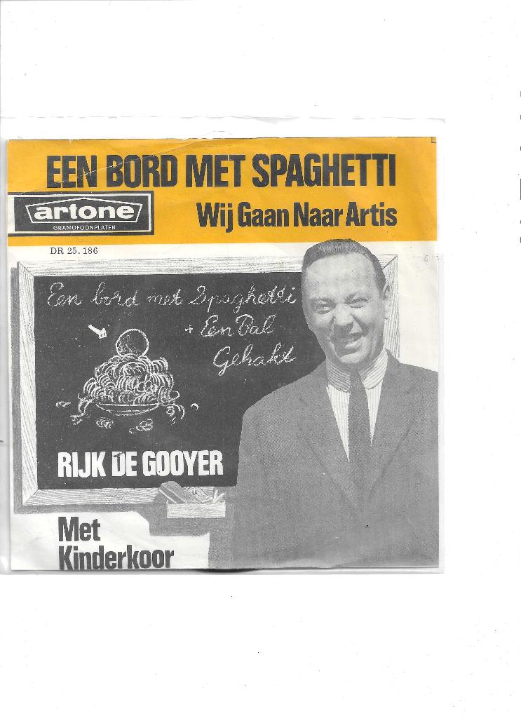 7" Single Rijk de Gooyer - Een bord met spaghetti, Ophalen of Verzenden, Gebruikt, 7 inch, Nederlandstalig
