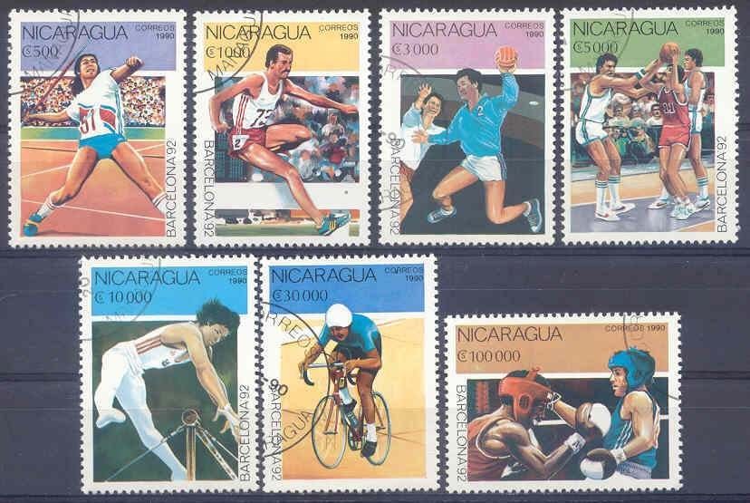 Nicaraqua 1990 M2993-2999 gest., Ophalen of Verzenden, Gestempeld, Midden-Amerika