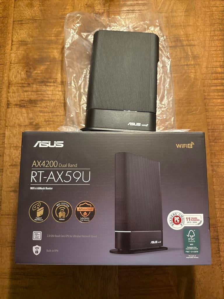 ASUS RT-AX59U AX4200 Dual Band WiFi 6 AiMesh Router, Ophalen of Verzenden, Zo goed als nieuw, Router