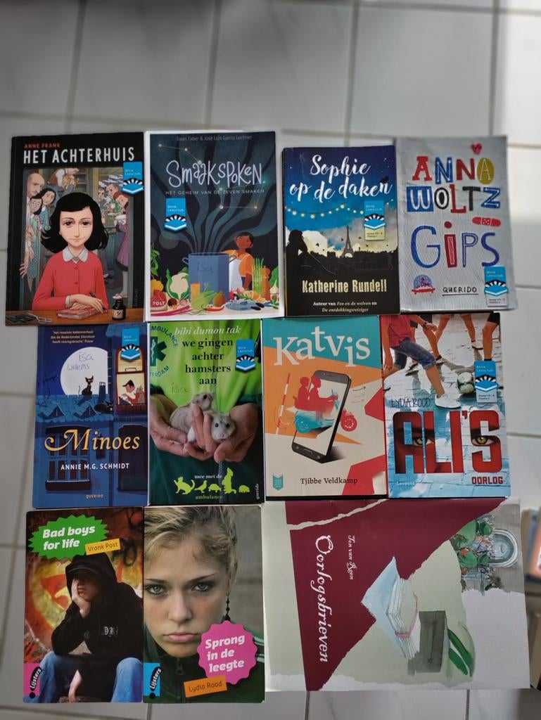 Diverse jeugdboeken: o.a. Anne Frank en Minoes, Boeken, Ophalen of Verzenden, Gelezen, Diverse auteurs, Nederland