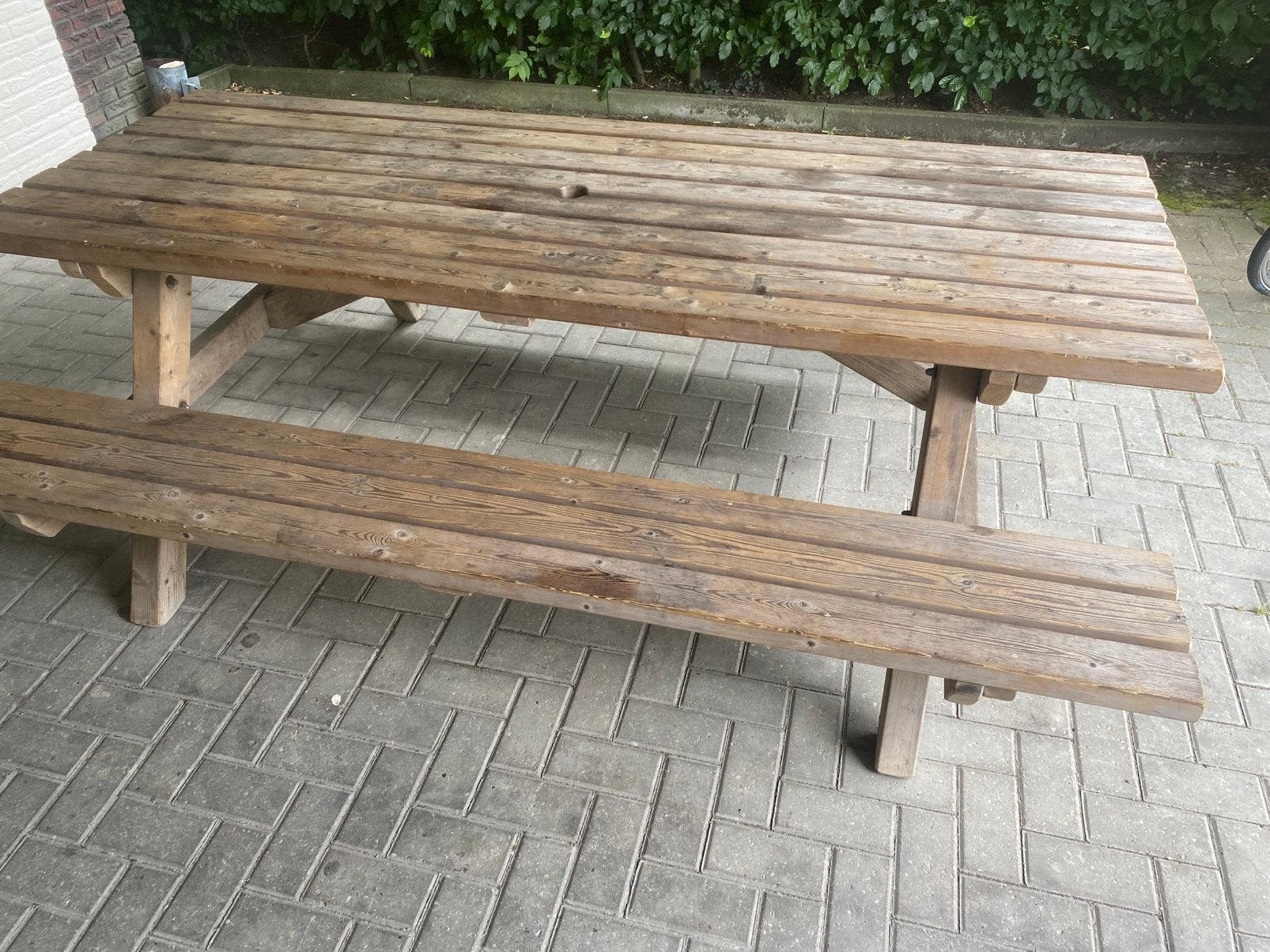 Picknick tafel te koop, Tuin en Terras, Picknicktafels, Ophalen of Verzenden, Zo goed als nieuw, Rechthoekig, Hout