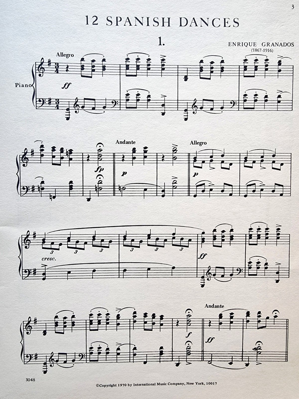 Granados - Twelve Spanish Dances voor Piano P45, Ophalen of Verzenden, Zo goed als nieuw, Klassiek, Piano