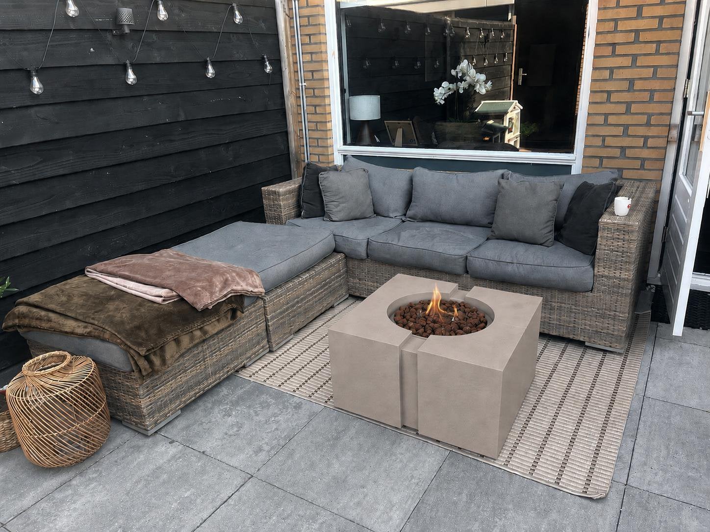 Zeer nette loungeset, Tuin en Terras, Tuinsets en Loungesets, Ophalen, Zo goed als nieuw, Wicker, Bank