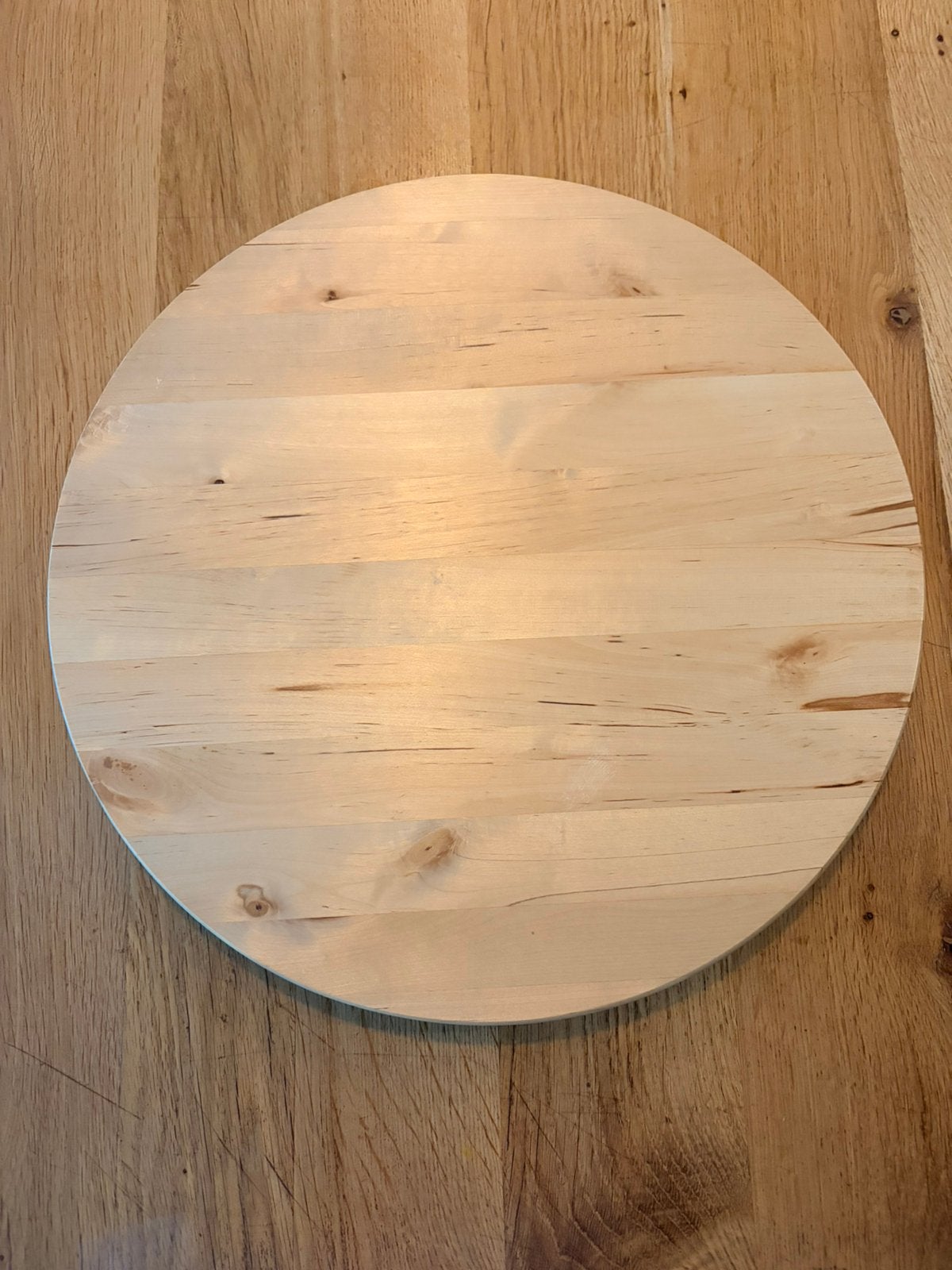 Ikea draai plateau “Snudda” massief hout Ø39 cm!!!, Hout, IKEA, Ophalen of Verzenden, Bruin
