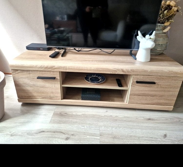 Licht houten tv-meubel / dressoir – 140 cm breed, Ophalen, 100 tot 150 cm, Zo goed als nieuw, Minder dan 100 cm