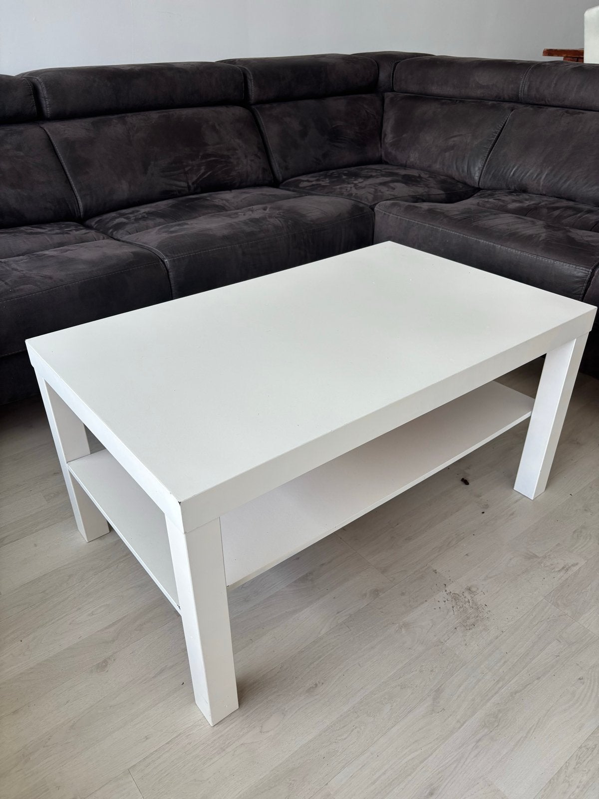 Witte salontafel met opbergruimte, Ophalen, Gebruikt, 100 tot 150 cm, 50 tot 100 cm