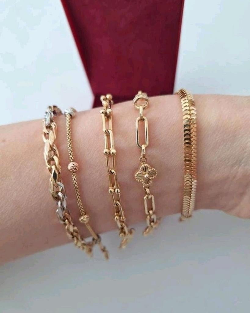 14 karaat gouden armband jasseron schakel, Verzenden, Zo goed als nieuw, Goud, Goud