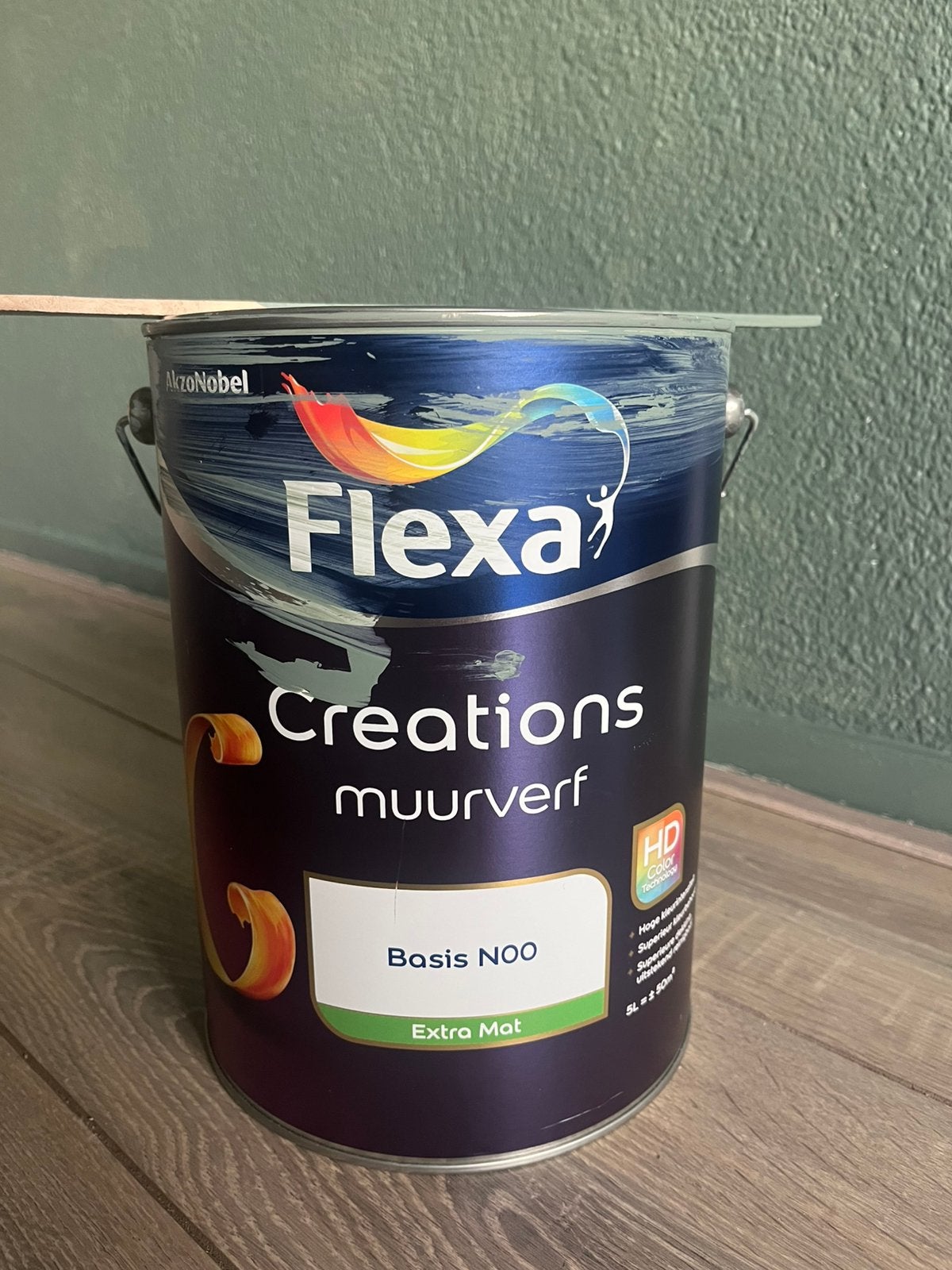 Flexa Creations muurverf - in Green Smoke (Farrow & Ball), Ophalen, Zo goed als nieuw