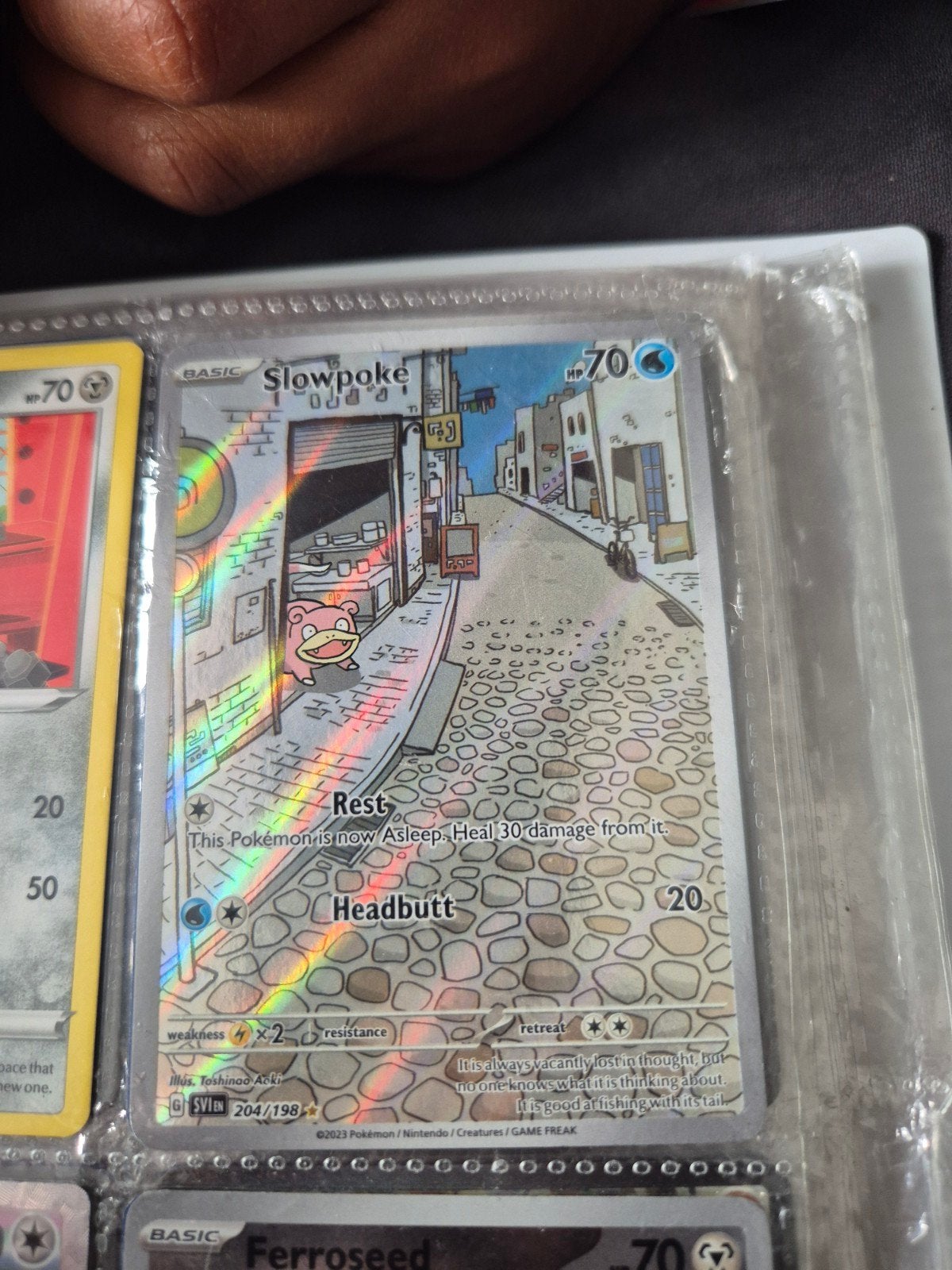 Pokémon kaart: Slowpoke 204/198, Ophalen of Verzenden, Zo goed als nieuw, Losse kaart, Foil