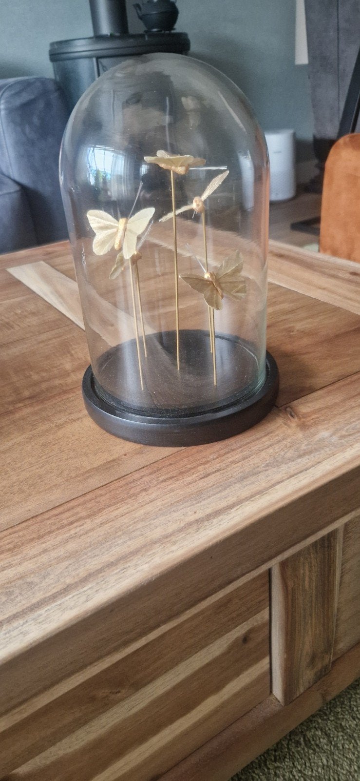 Decoratieve stolp met gouden vlinders, Ophalen of Verzenden, Zo goed als nieuw