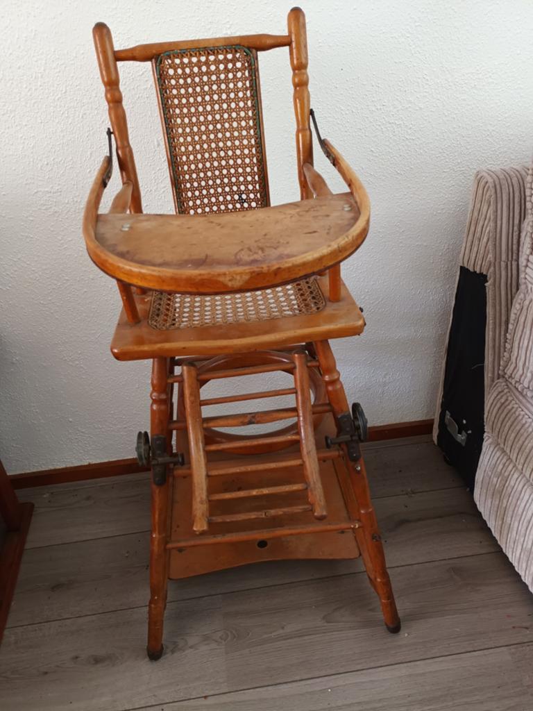 Vintage Aniek Kinderstoel - Houten Rietwerk, Ophalen of Verzenden