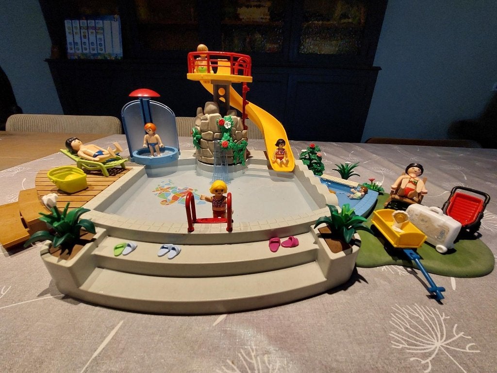Playmobil set zwembad + accessoires, Ophalen, Gebruikt, Complete set, Overige typen