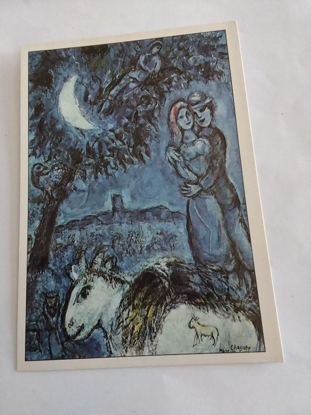 Marc Chagall - Boeren uit Vence (1964) - Olieverf op doek, Ophalen of Verzenden