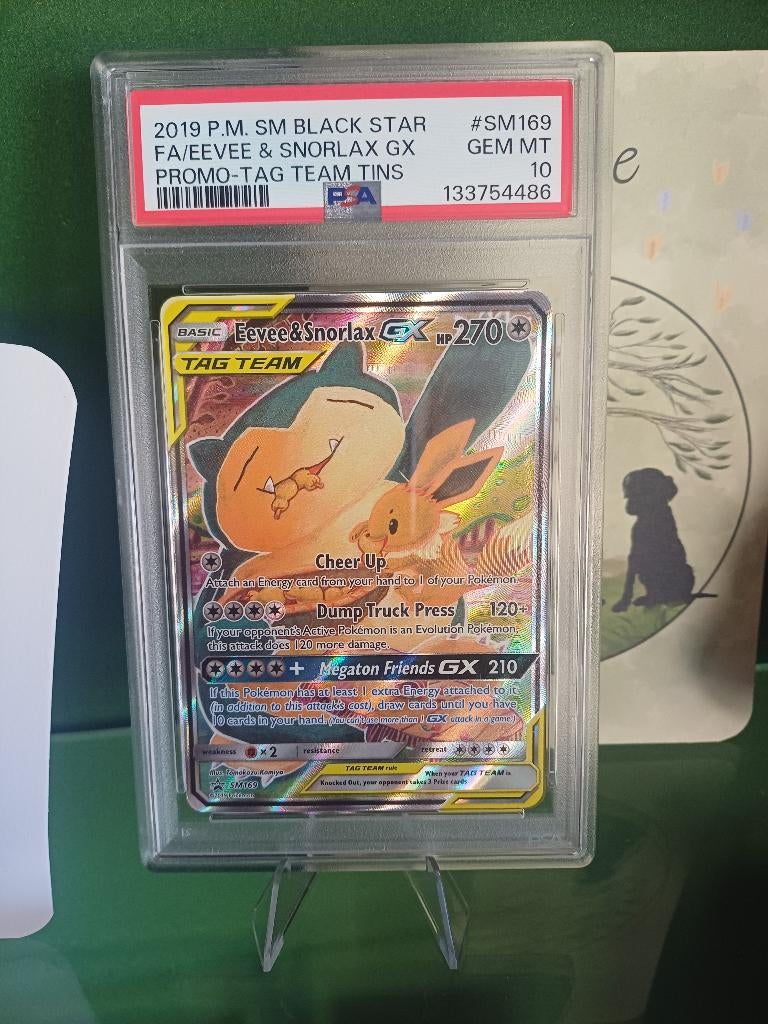 Psa 10 tag team eevee and snorlax gx, Ophalen, Zo goed als nieuw