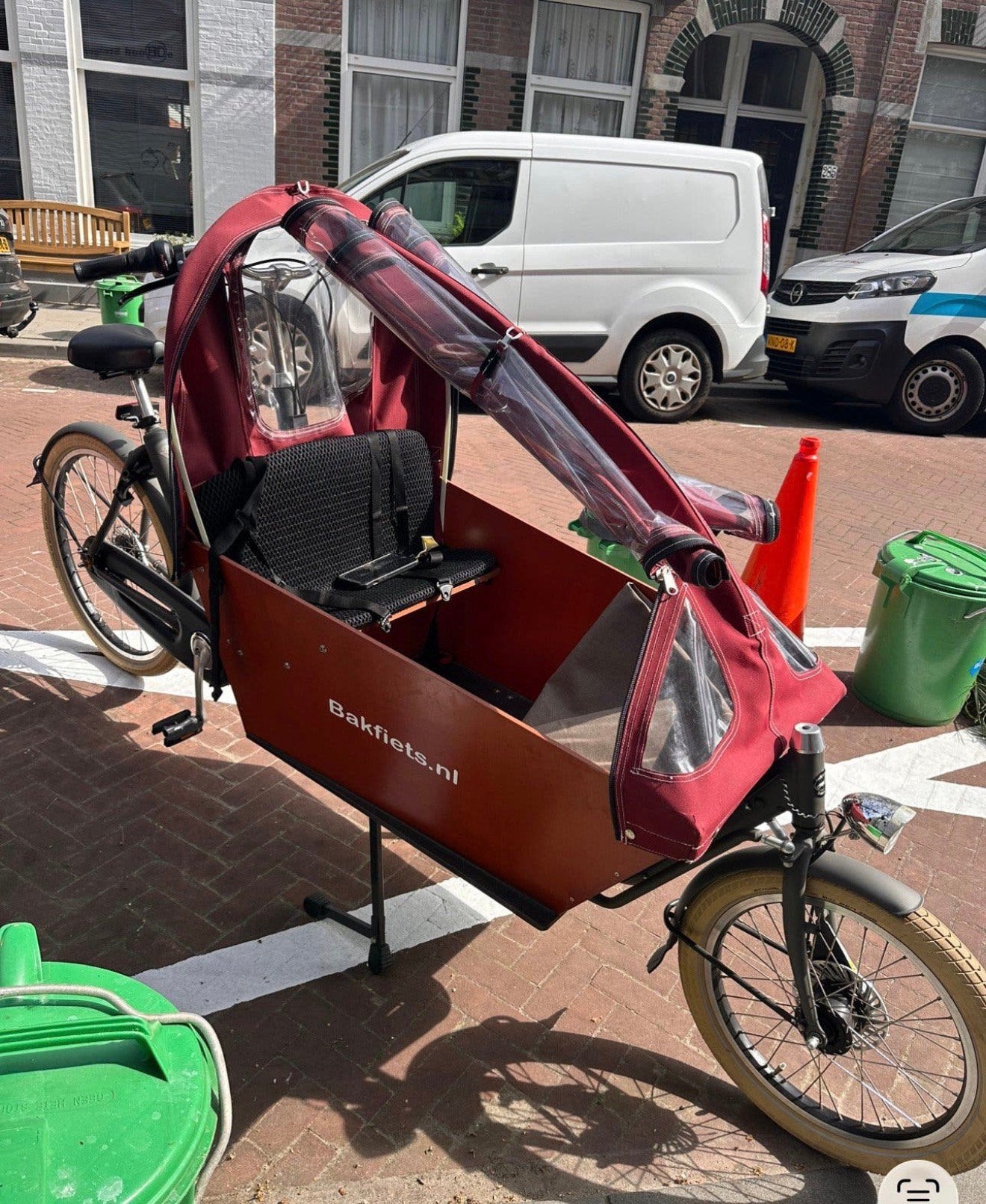 Bakfiets NL cargo long, NIET elektrisch, Ophalen, Zo goed als nieuw, 2 kinderen, Huif