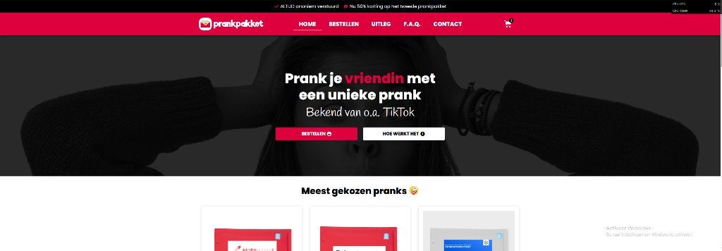 Webshopovername Prankpakket - met bewezen omzet, Zakelijke goederen