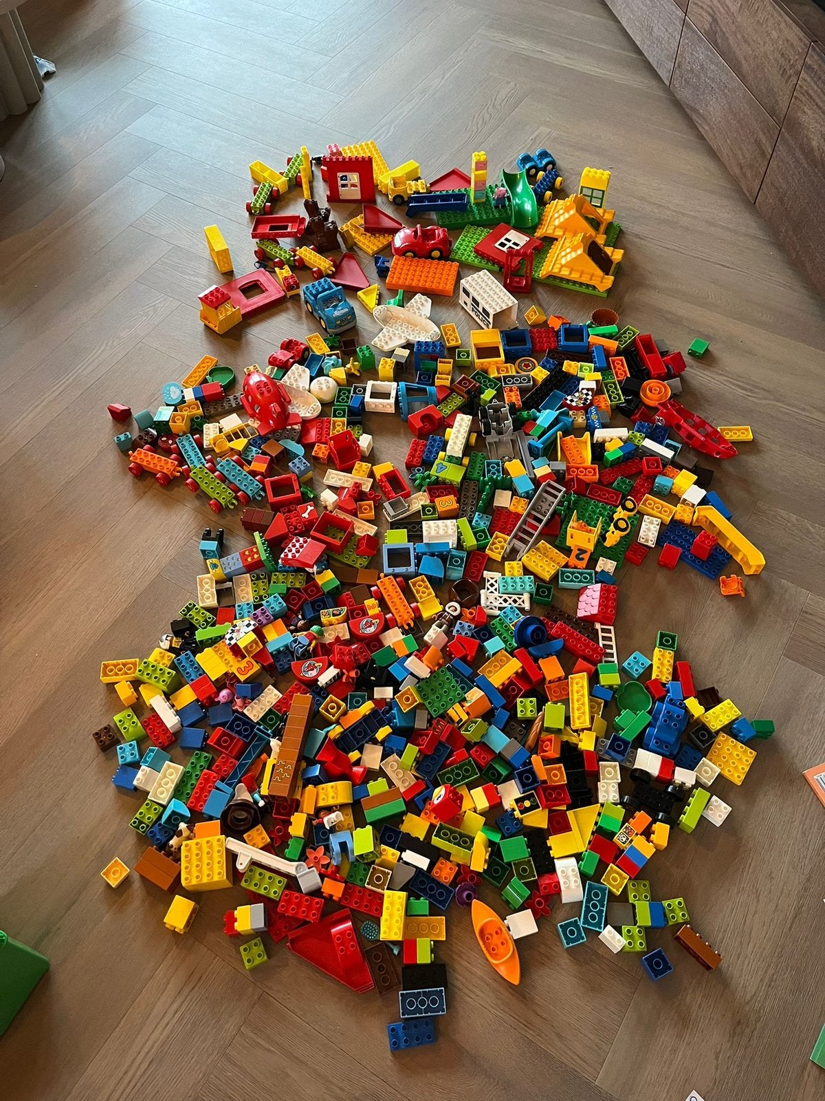 Grote doos met grotendeels duplo+ megablocks, unico., Kinderen en Baby's, Ophalen, Gebruikt