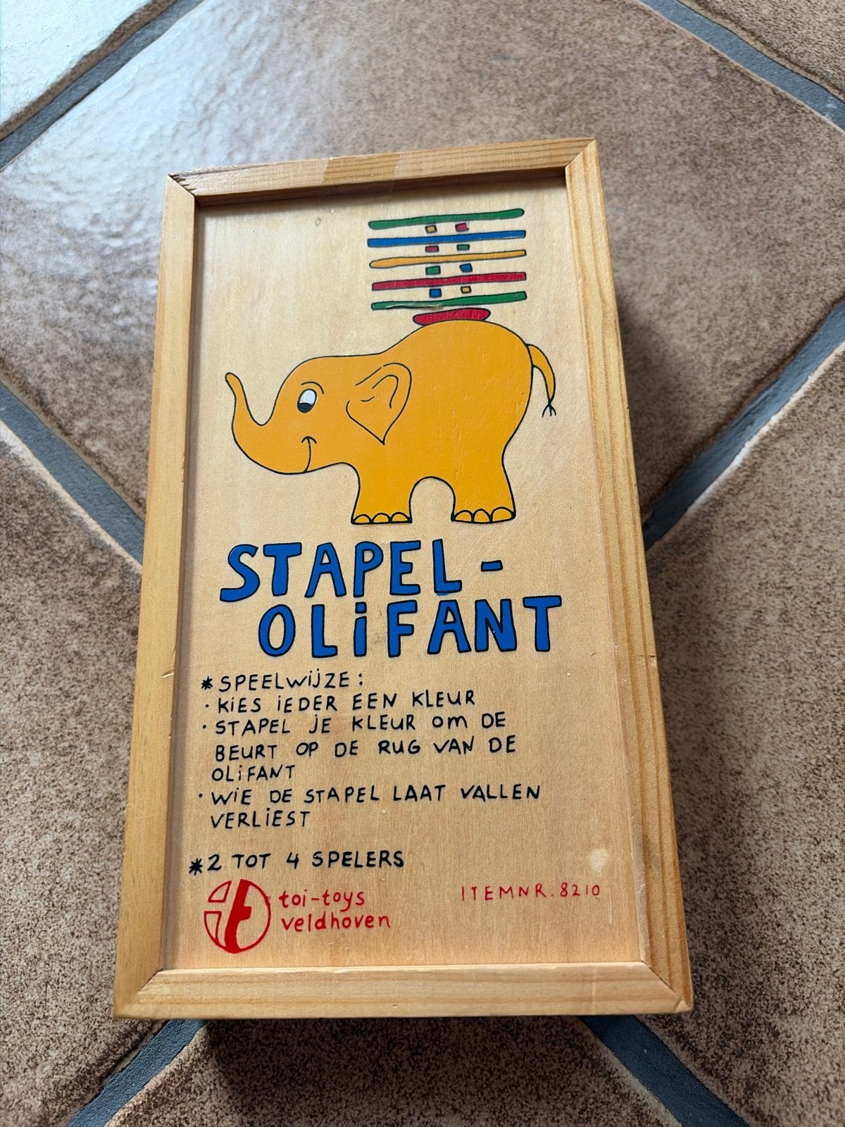 Vintage Stapel Olifant Houten Balansspel Toi-Toys, Ophalen of Verzenden, Gebruikt, Overige typen