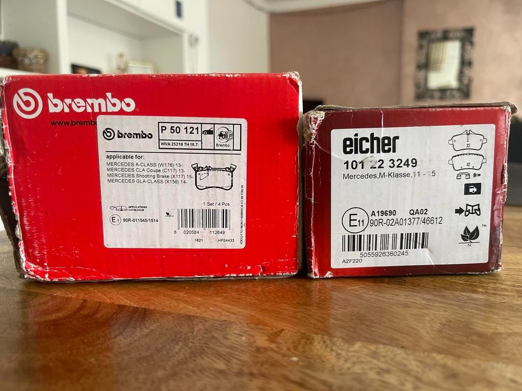 Brembo en Eicher remblokken voor Mercedes A/CLA/GLA-klasse, Auto-onderdelen, Remmen en Aandrijving, Ophalen of Verzenden, Nieuw