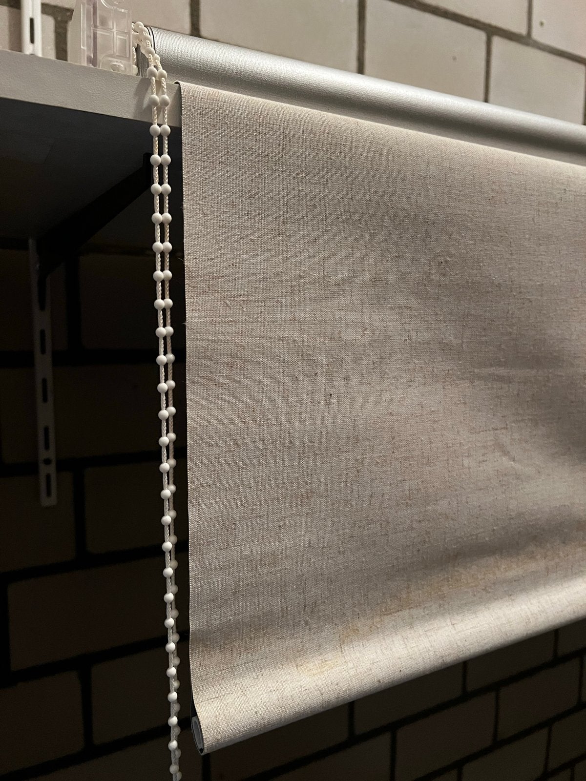 Lichtdoorlatend rolgordijn - Beige/Linnenlook, Ophalen, Gebruikt, Overige merken, Beige