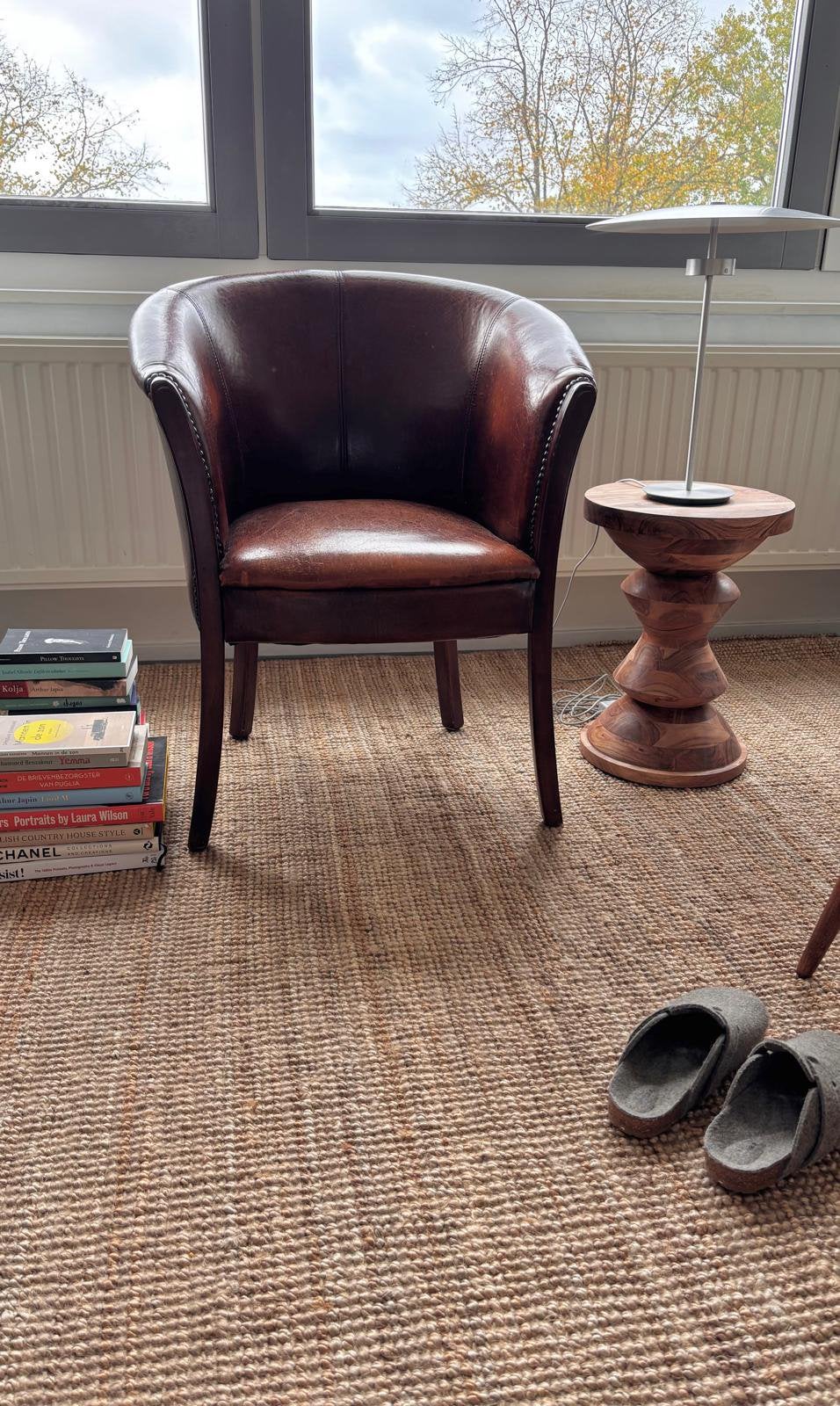 Schapenleren fauteuil, Huis en Inrichting, Ophalen, Zo goed als nieuw
