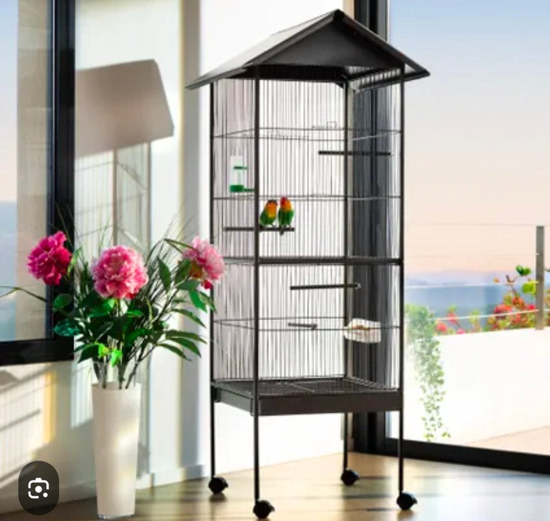 Mooie vogelkooi binnen volliere buiten kooi, Ophalen, Gebruikt, Metaal, Vogelkooi