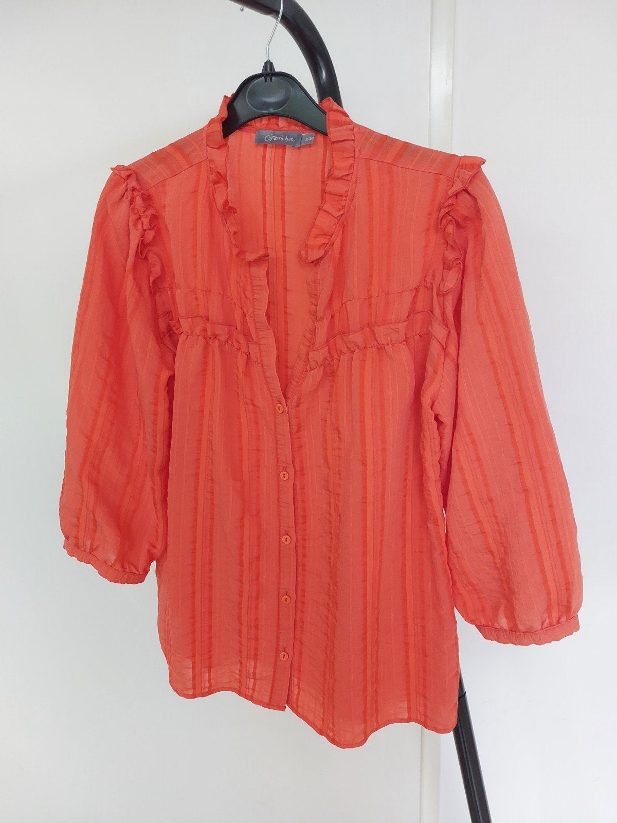 Nieuwe Geisha blouse oranje ruches maat S, Maat 38/40 (M), Geisha, Nieuw, Oranje