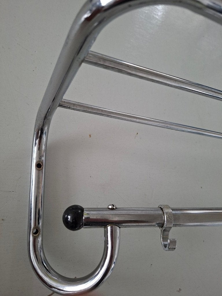 vintage buisframe kapstok chroom Gispen design jaren 50-60, Wandkapstok, Gebruikt, Ophalen of Verzenden, Minder dan 100 cm