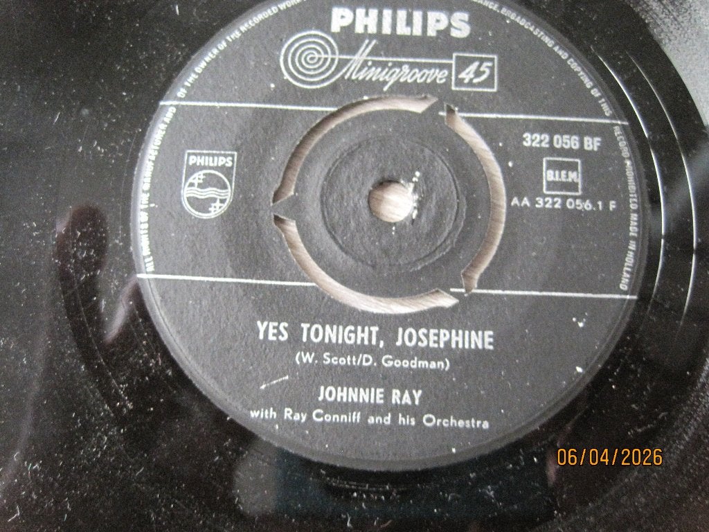 Johnnie Ray   -   Yes tonight, josephine, 7 inch, Ophalen of Verzenden, Zo goed als nieuw, Overige typen