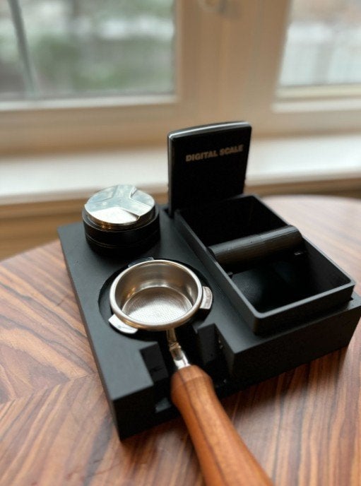 Espresso Tamping Station + Knockbox 58mm - Zwart, Ophalen of Verzenden, Nieuw, Barista-accessoire, Sage