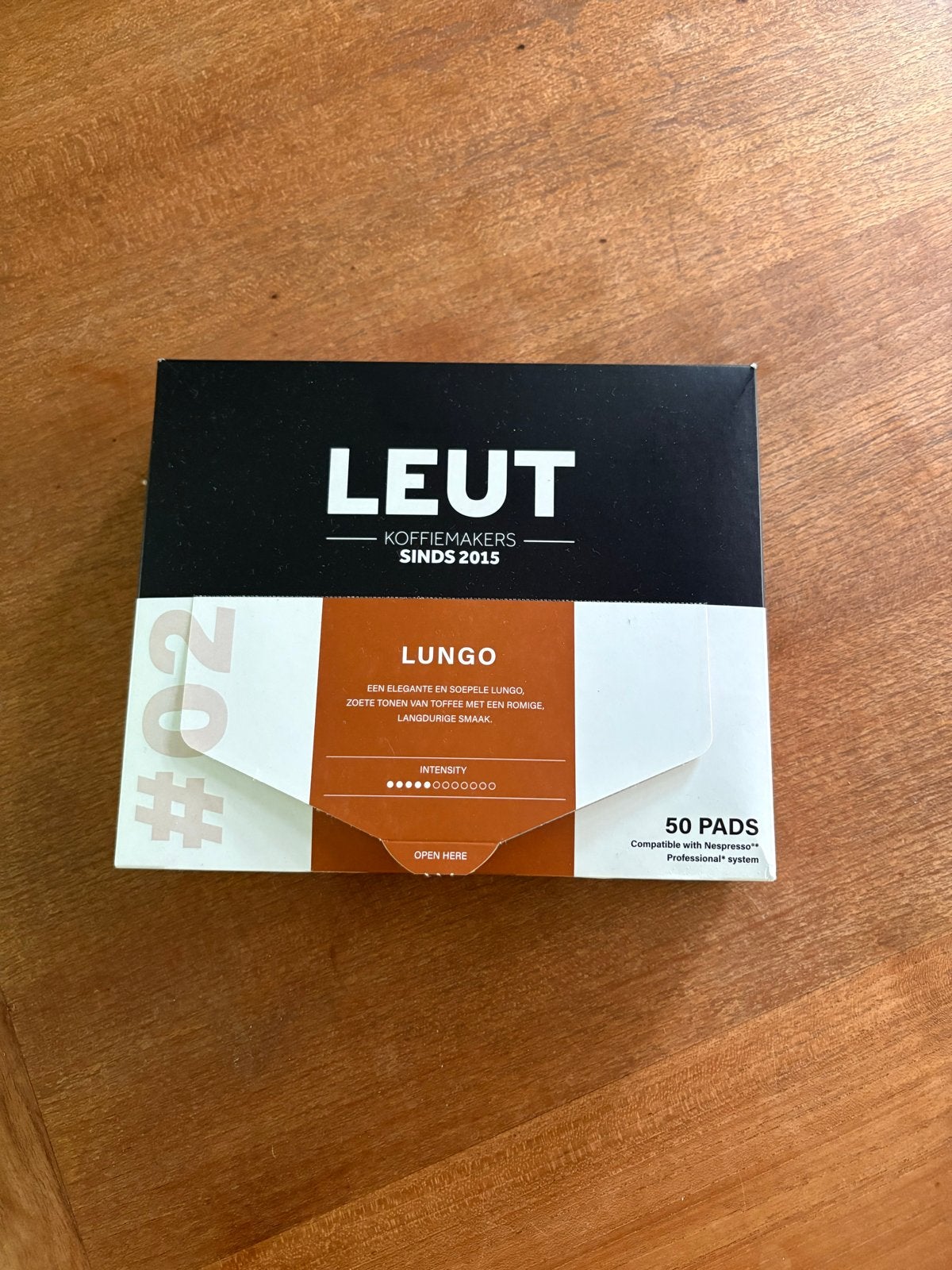 Volle doos Leut koffiepads Lungo - 50 stuks, Ophalen, Nieuw, Koffiepads en cups