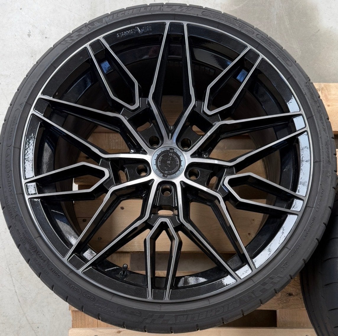 Breedset Concaver velgen double tinted black 5x112, Auto-onderdelen, Banden en Velgen, Gebruikt, Velg(en), Ophalen of Verzenden