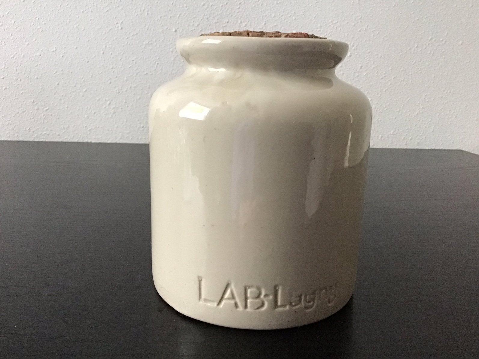 Gres mosterdpot Lab Lagney. Hoog 12 cm., Ophalen of Verzenden