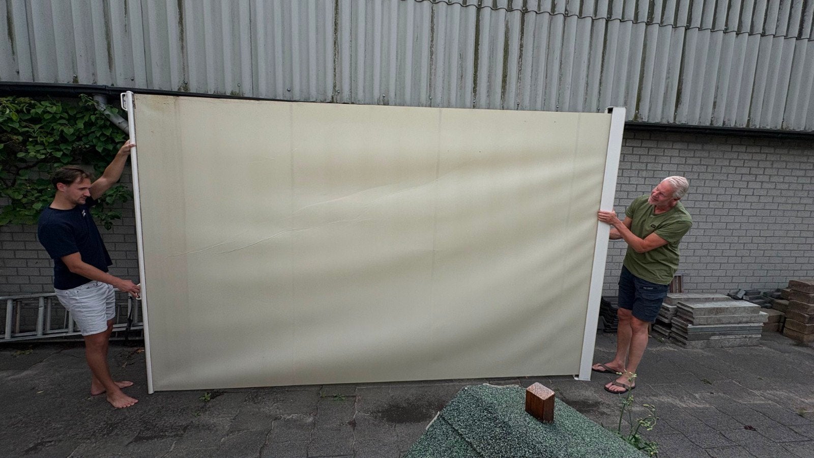 Zijzonnescherm en bescherming tegen wind en inkijk!, Tuin en Terras, Tuinschermen, Ophalen, Gebruikt, 200 cm of meer, 200 cm of meer
