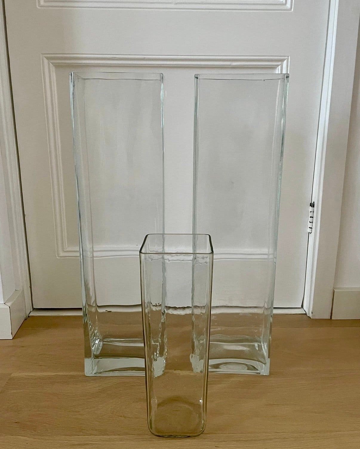 Mooie set van 3 grote glazen vazen, Huis en Inrichting, Ophalen, Zo goed als nieuw, Transparant, Glas