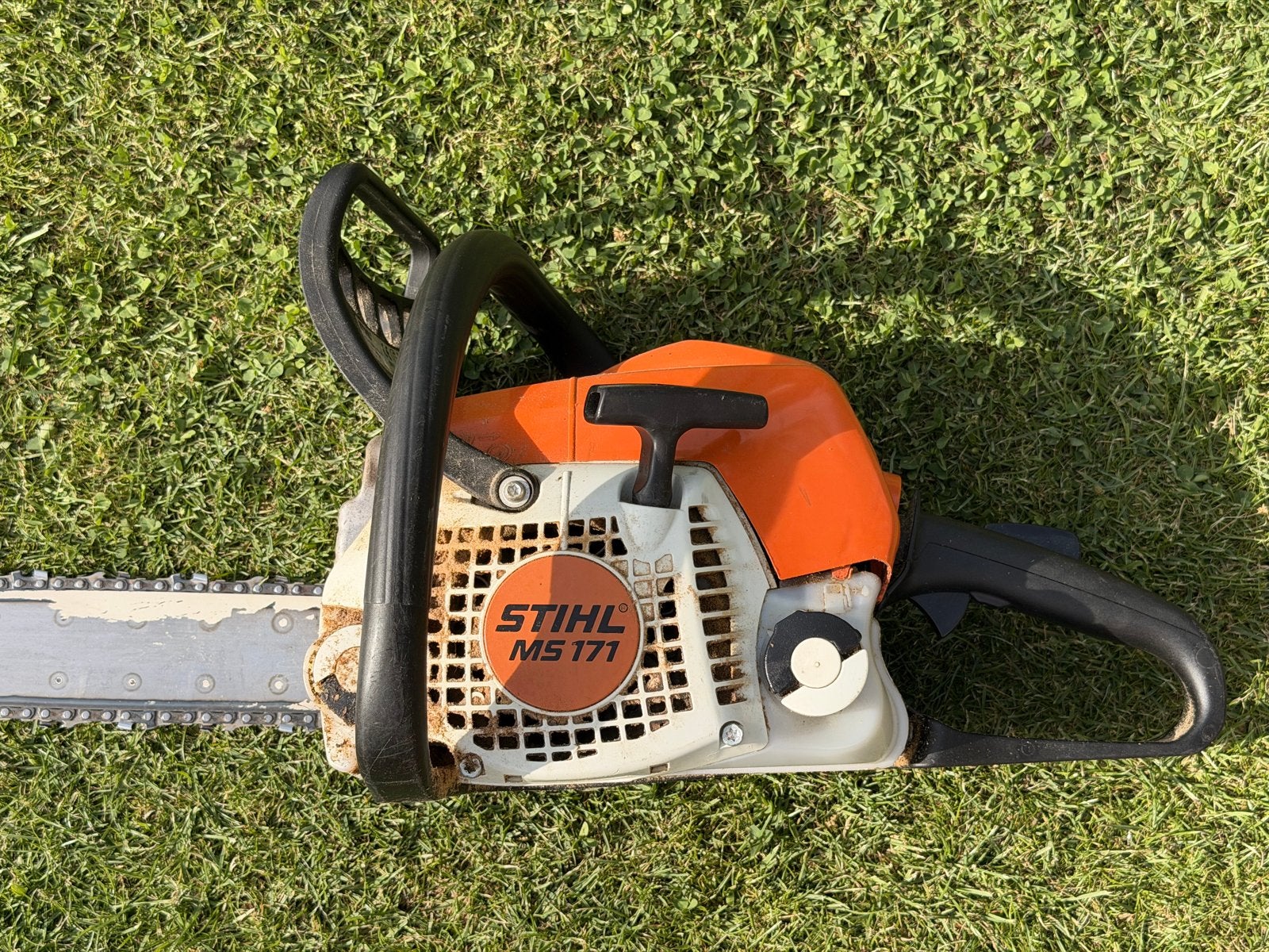 Stihl Kettingzaag MS 171 Set - 35cm blad, incl. kleding, Gebruikt, 70 mm of meer, Kettingzaag, Ophalen of Verzenden