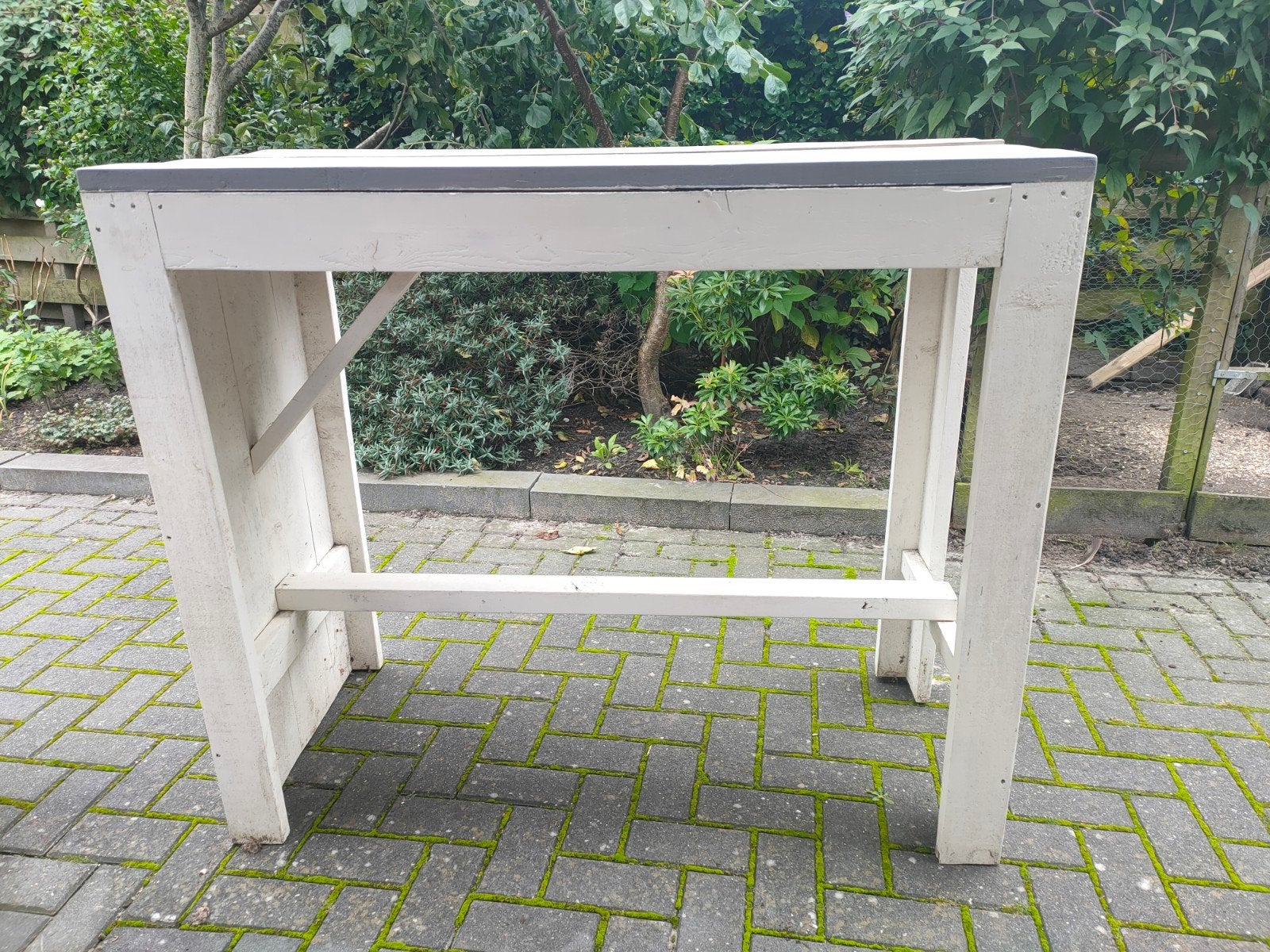 Steigerhouten sidetable - 125x55x106 cm, Ophalen, 100 tot 150 cm, Zo goed als nieuw, Rechthoekig