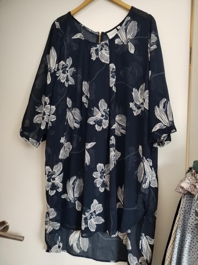 Junarose Bloemenprint Blouse - Maat 46/48 (XL), Junarose, Blauw, Maat 46/48 (XL) of groter, Ophalen of Verzenden
