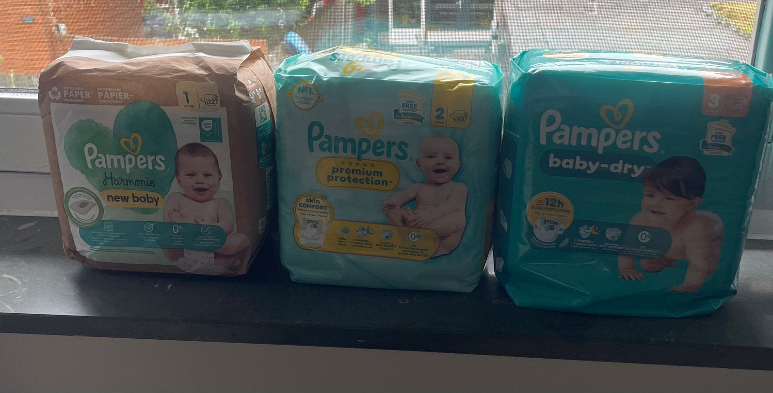 3 nieuwe pakken pampers luiers nieuw 1 2 3, Ophalen of Verzenden, Nieuw