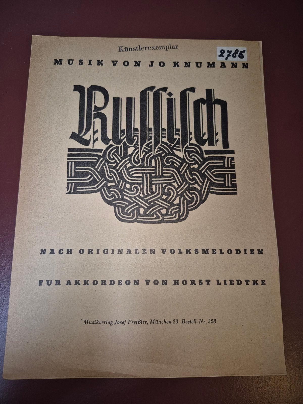 Russisch: Muziek van Jo Knumann voor Accordeon, Gebruikt, Wereldmuziek, Ophalen of Verzenden, Artiest of Componist