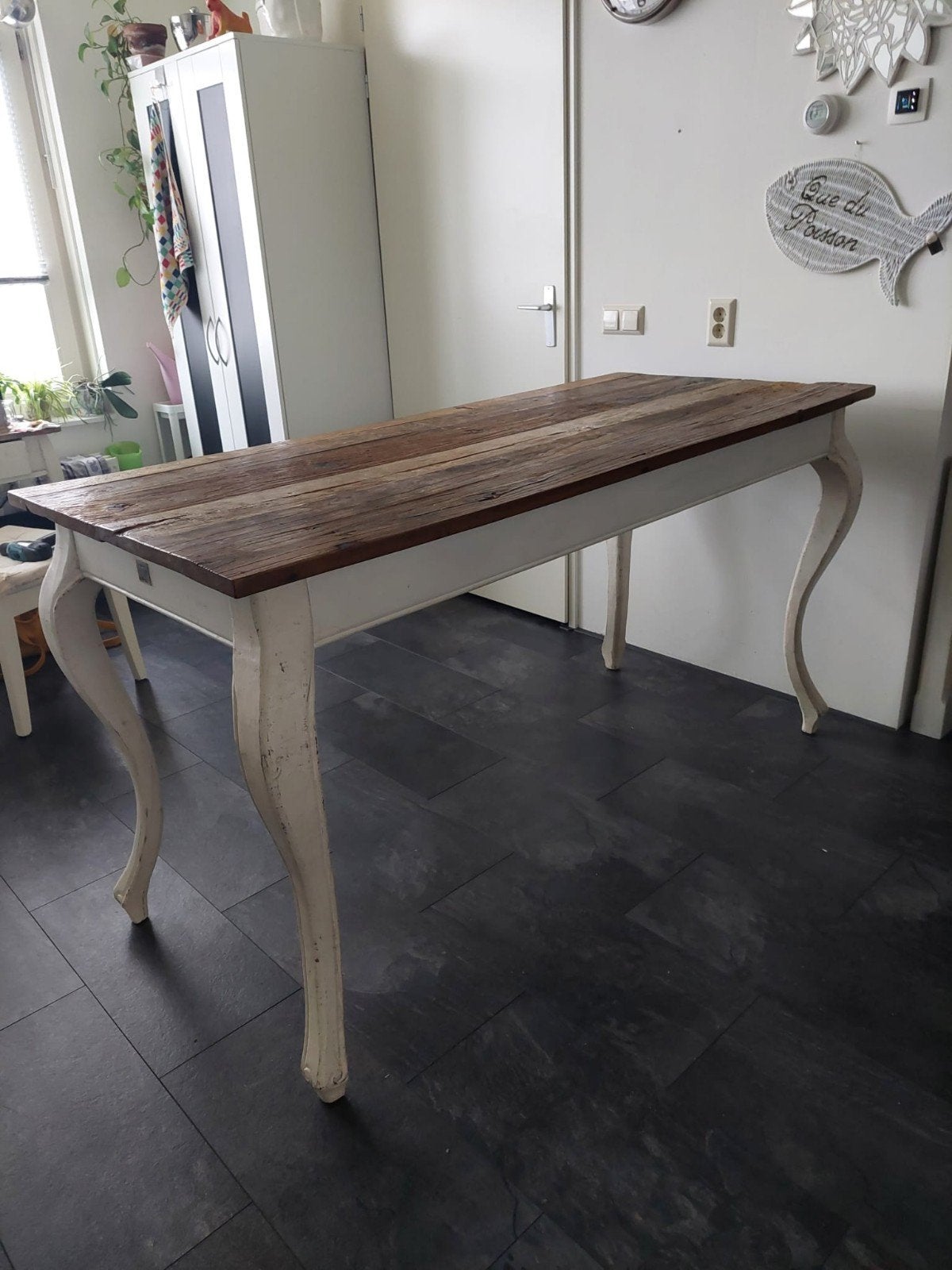 Riviera Maison eettafel ( ronde en vierkante poten), Huis en Inrichting, Ophalen, Gebruikt, 50 tot 100 cm, 150 tot 200 cm