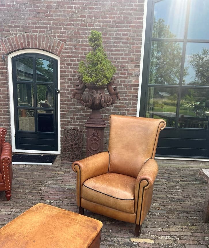 Leren fauteuil - Comfortabel en stijlvol, Huis en Inrichting, Fauteuils, Ophalen, Gebruikt, Leer, 75 tot 100 cm