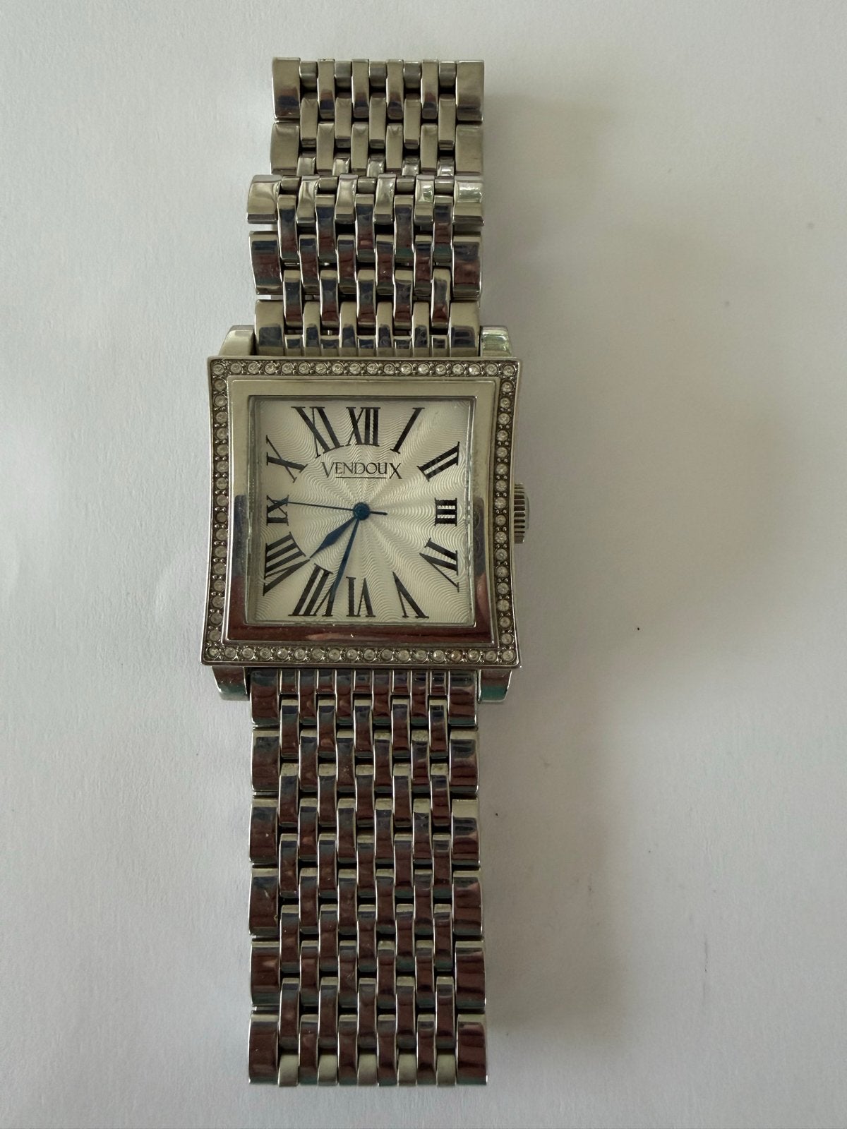 Vendoux Dameshorloge met Strass - Zo goed als nieuw, Overige merken, Staal, Polshorloge, Ophalen of Verzenden