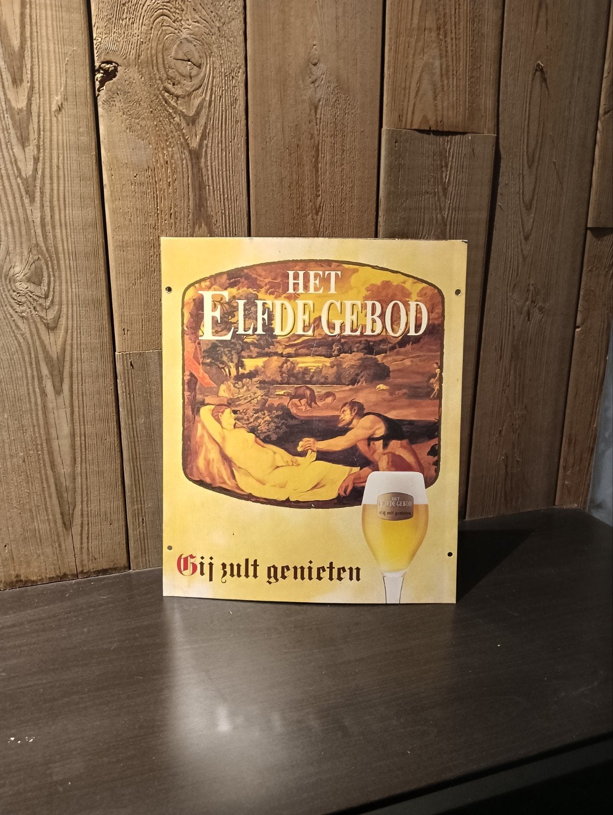 Reclame bord van Het elfde gebod, Ophalen, Reclamebord