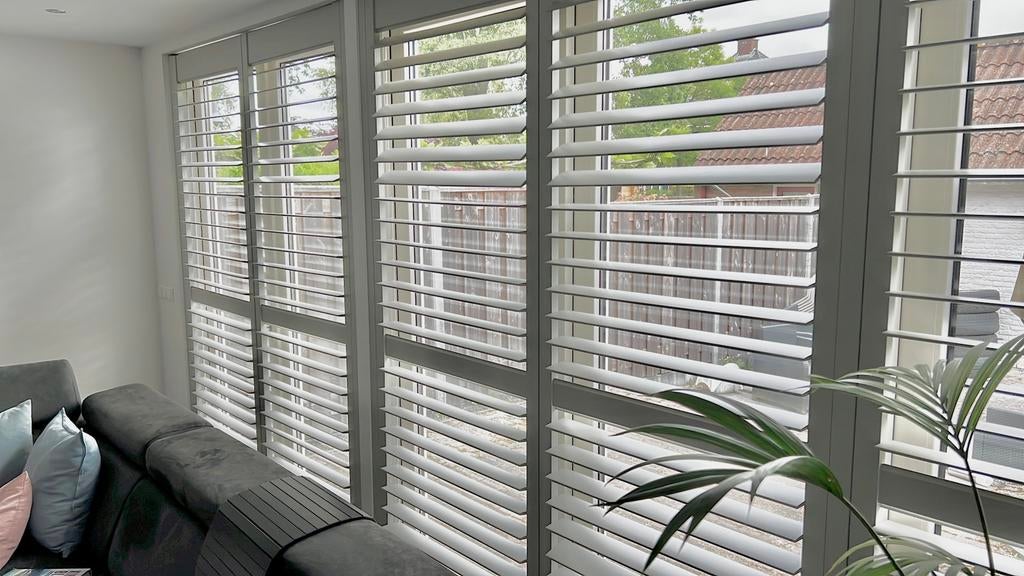 Grijze Shutters - 3 panelen van 232x93 cm (ook per stuk tk), Ophalen, 200 cm of meer, 50 tot 100 cm, Zo goed als nieuw