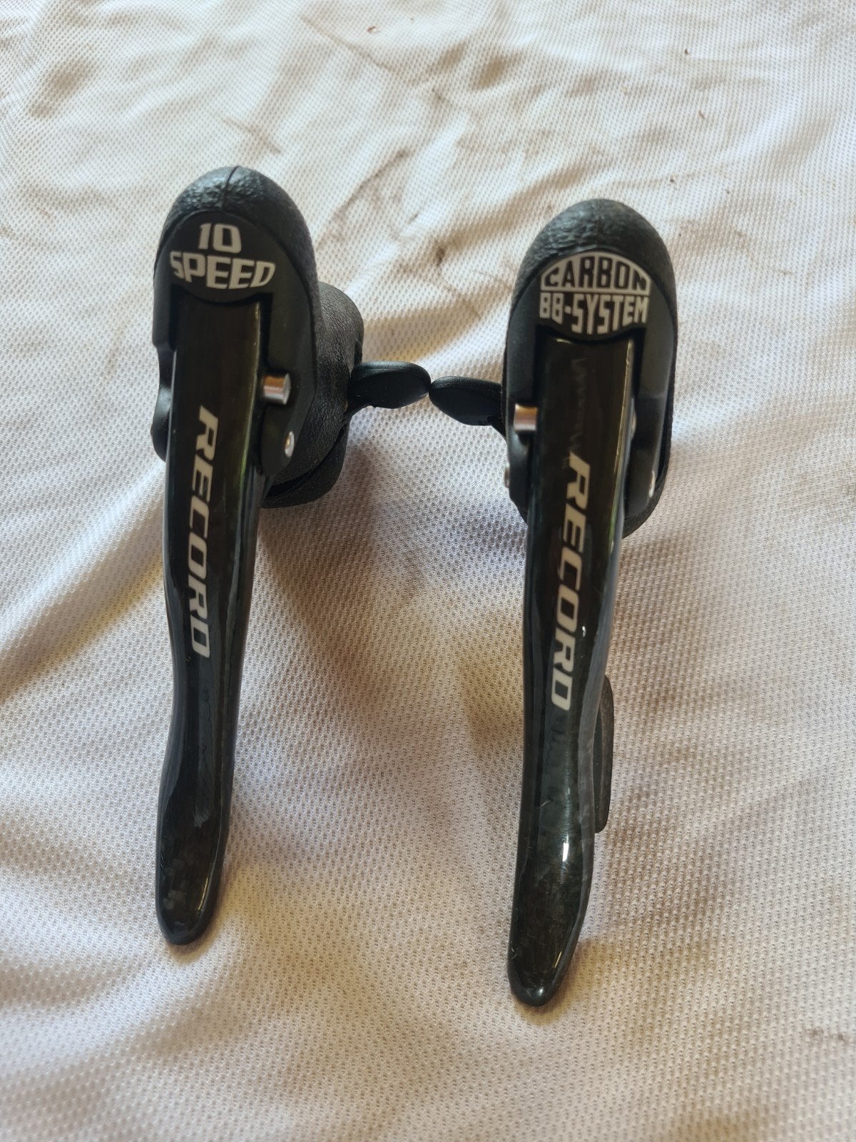 Campagnolo Record 10 Speed Carbon Shifters, Ophalen of Verzenden, Zo goed als nieuw