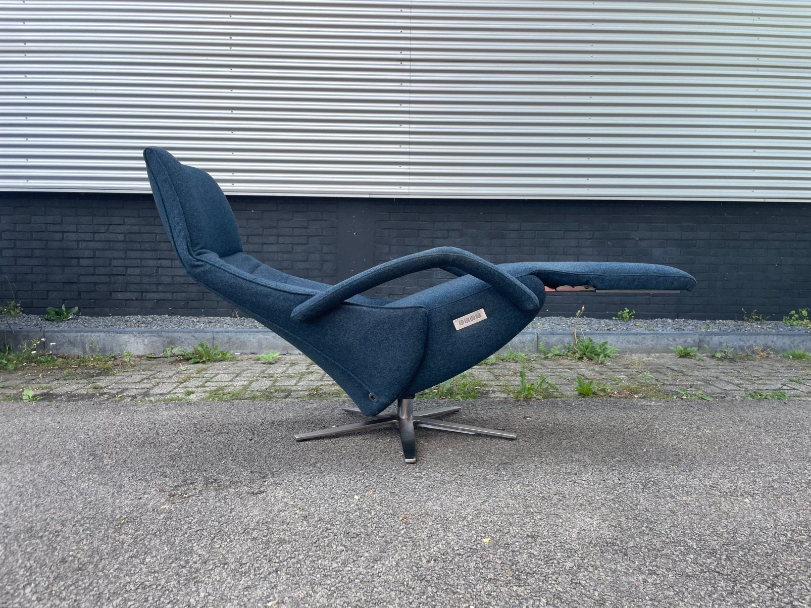 De toekomst twice relax fauteuil / relax stoel blauw stof, Ophalen, Minder dan 75 cm, 50 tot 75 cm, A