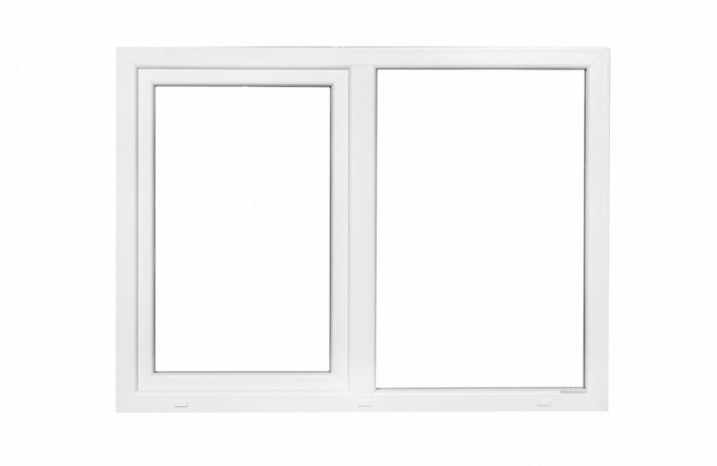 Kunststof vast-draaikiep kozijn b150 x h110 RAL 7016 / 9016, Kunststof, Raamkozijn, Niet ingevuld, Nieuw