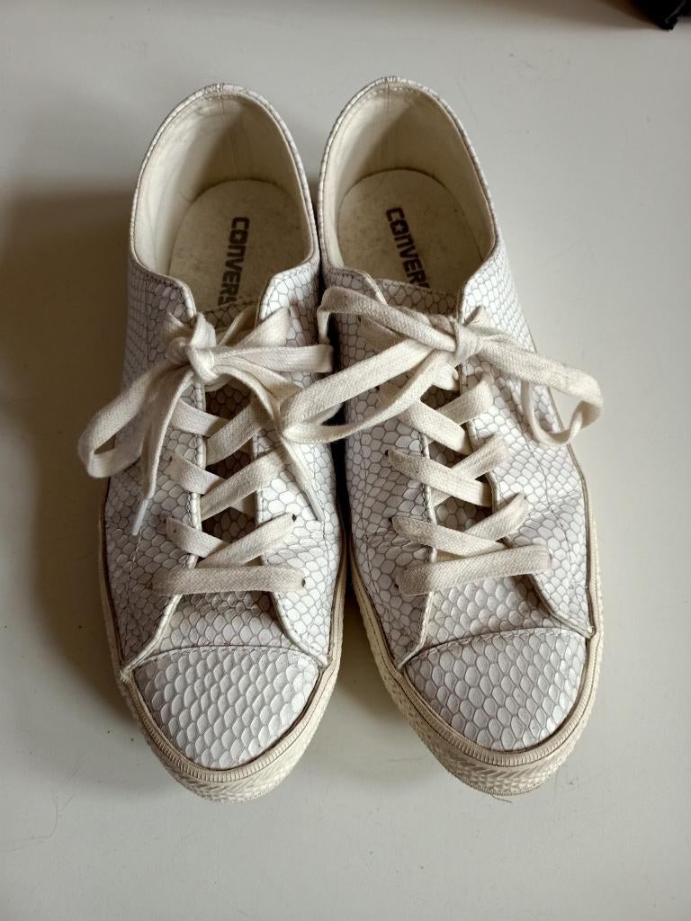 leren Converse All Stars wit, Wit, Ophalen of Verzenden, Sneakers of Gympen, Converse All Stars