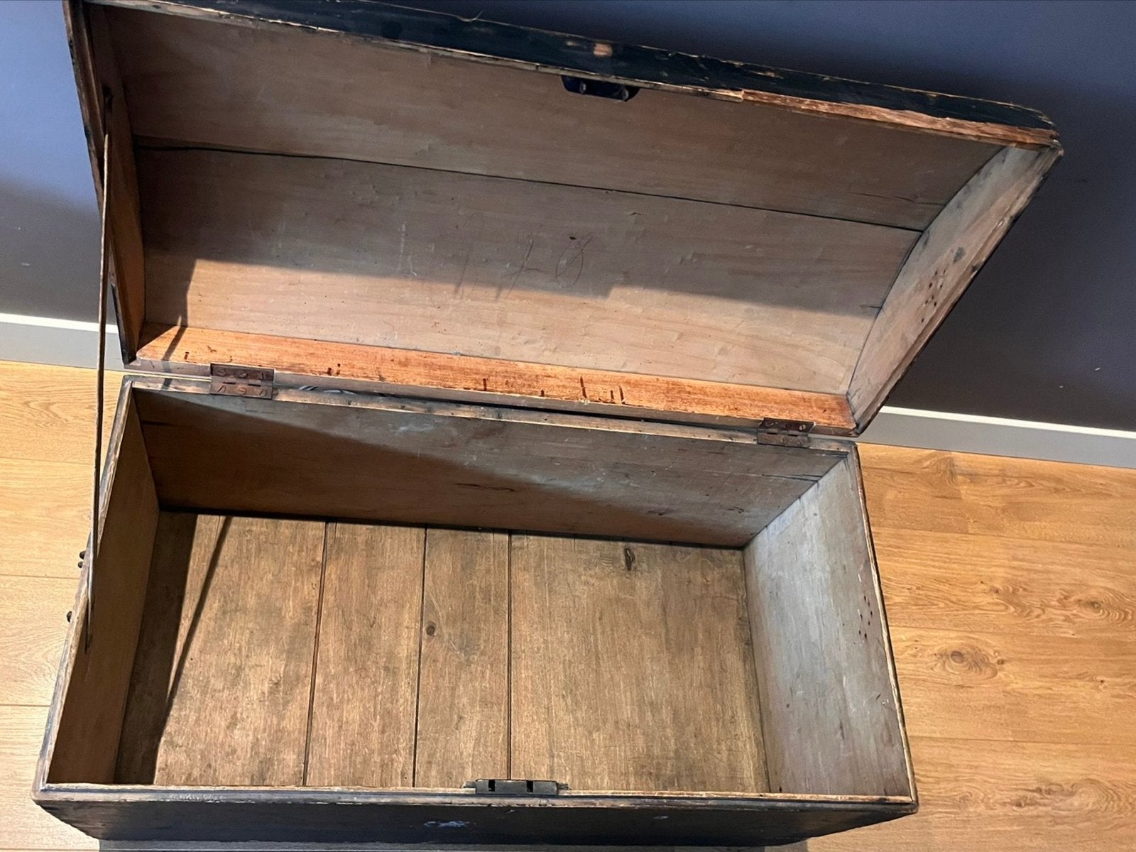 Vintage houten kist - Zwart 100x50 cm, Ophalen